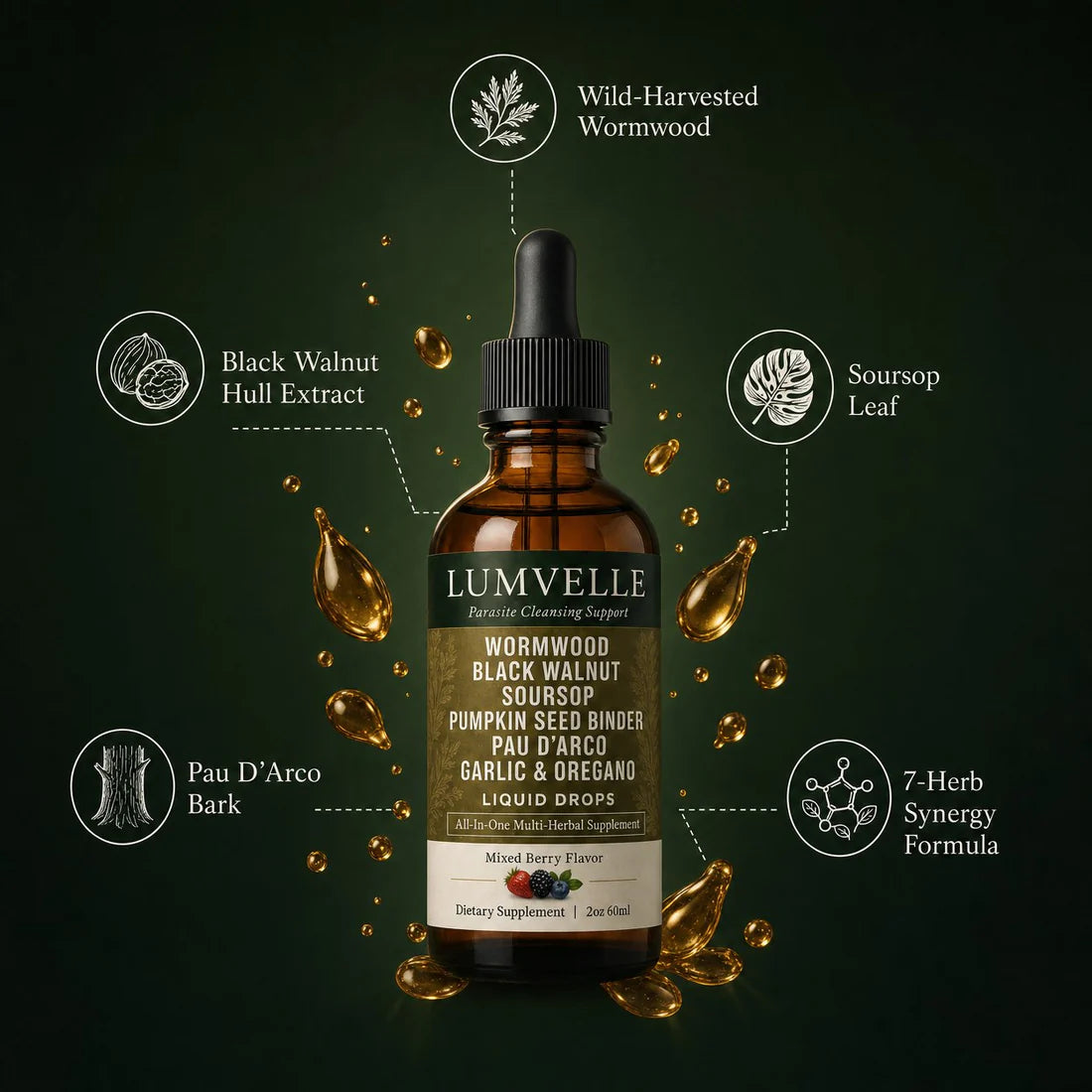 LUMEVELLE Wild-Harvested Wormwood Herbal Drops